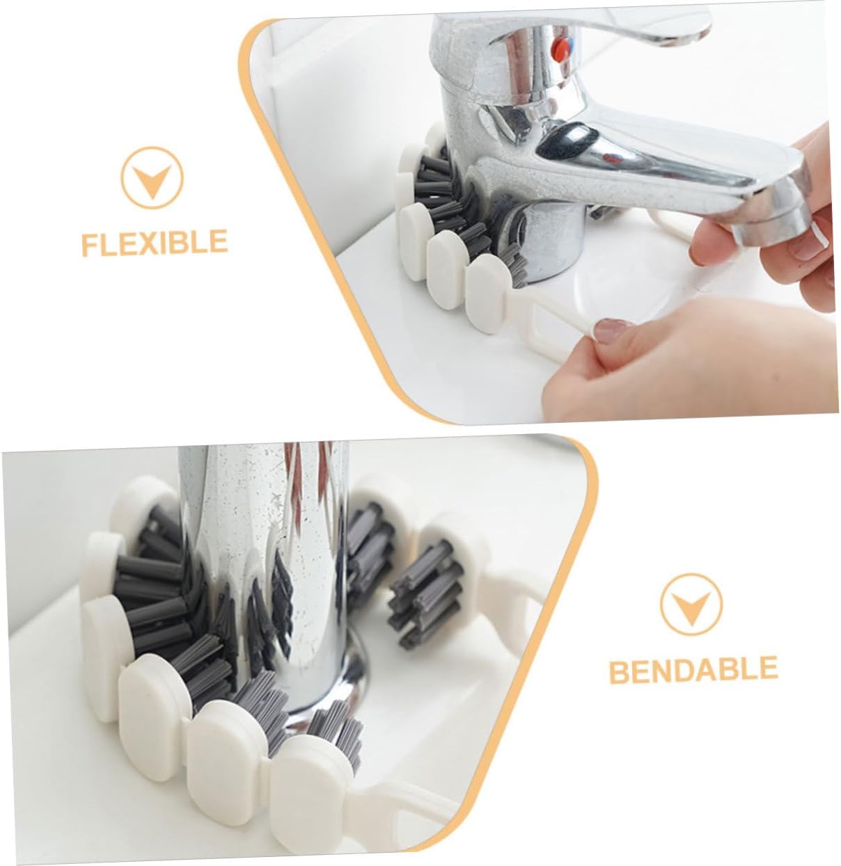 SOLUSTRE 5sets Bendable Multifunctional Cleaning Brush Reusable Flexible Brush for Corners Gaps and Small Details 2pcs*5