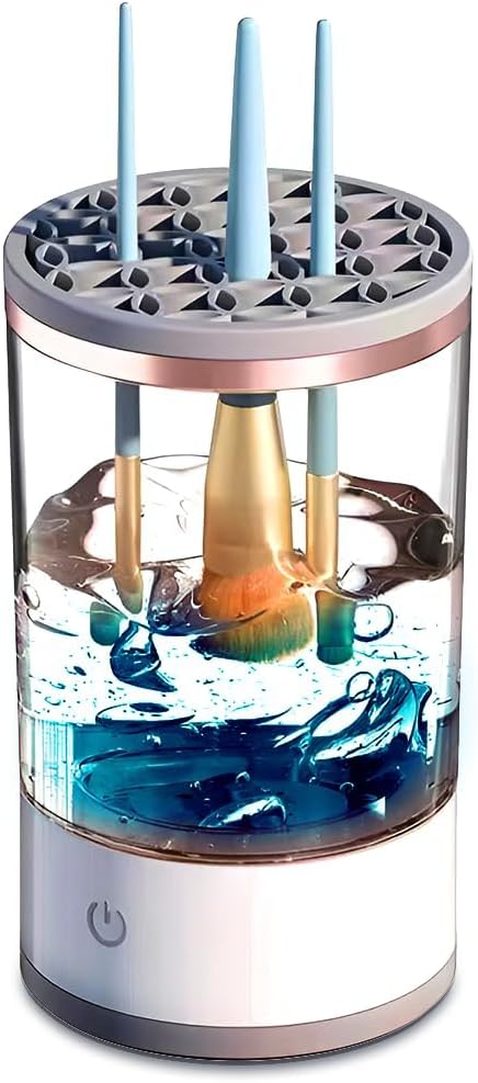 BAARITA Automatic Makeup Brush Cleaner Machine with USB Cable, Spinning Electric Cosmetic Brush Cleaner for All Size Makeup Brushes for Women