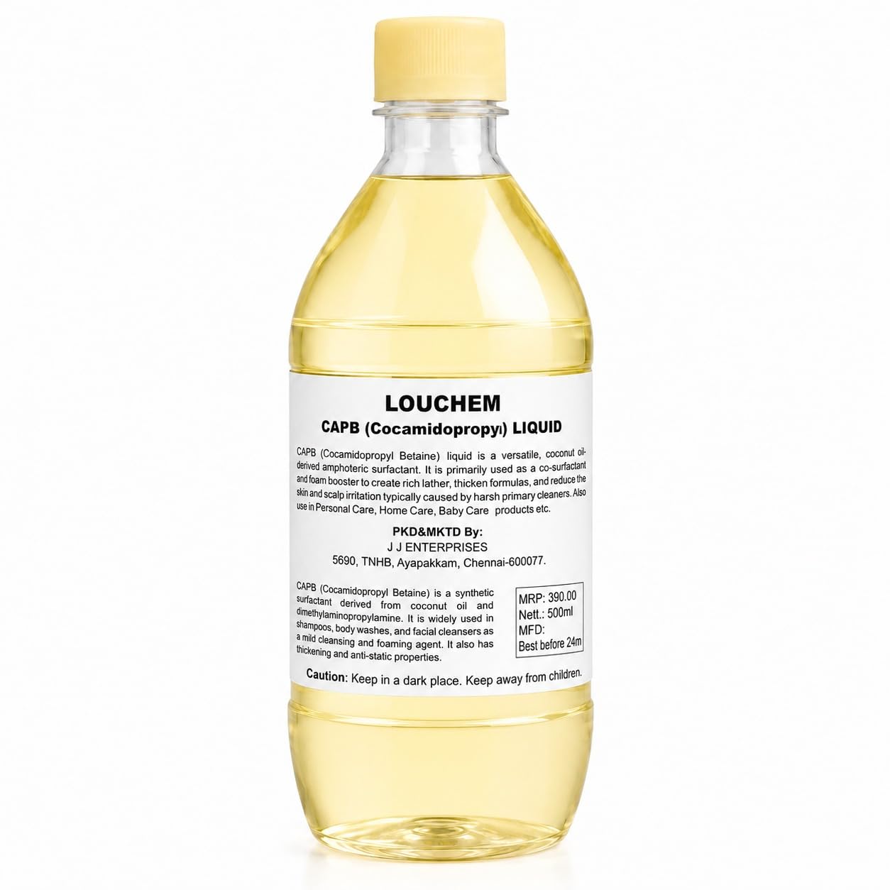 JJ ENTERPRISES CAPB Cocamidopropyl Betaine Liquid | Mild Coconut-Based Surfactant for Shampoo, Face Wash, Body Wash, Hand Wash, Liquid Soap & Personal Care Formulations - 500ml-image-23