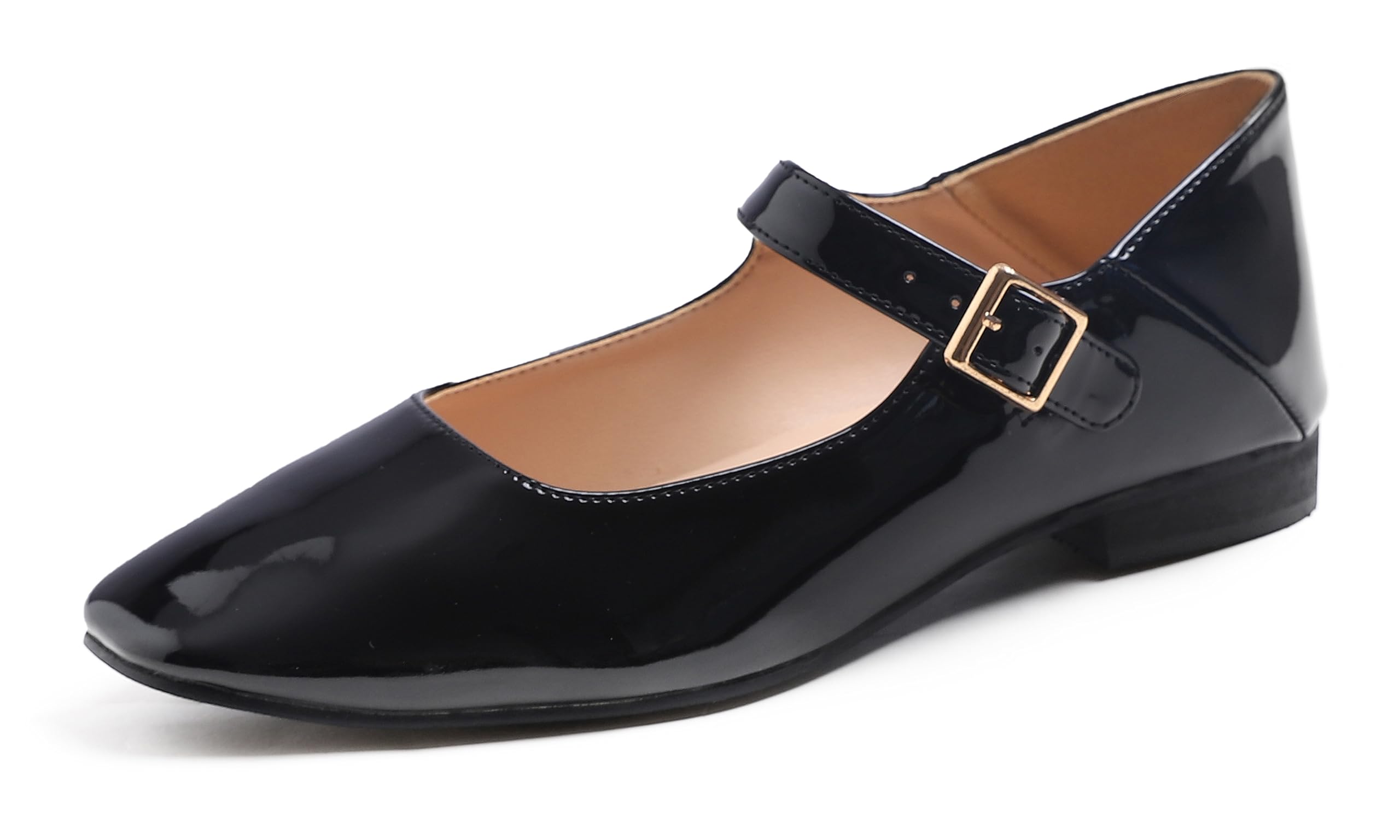 Feversole Mary Jane Halbschuhe,Flach Freizeit Tanzschuhe