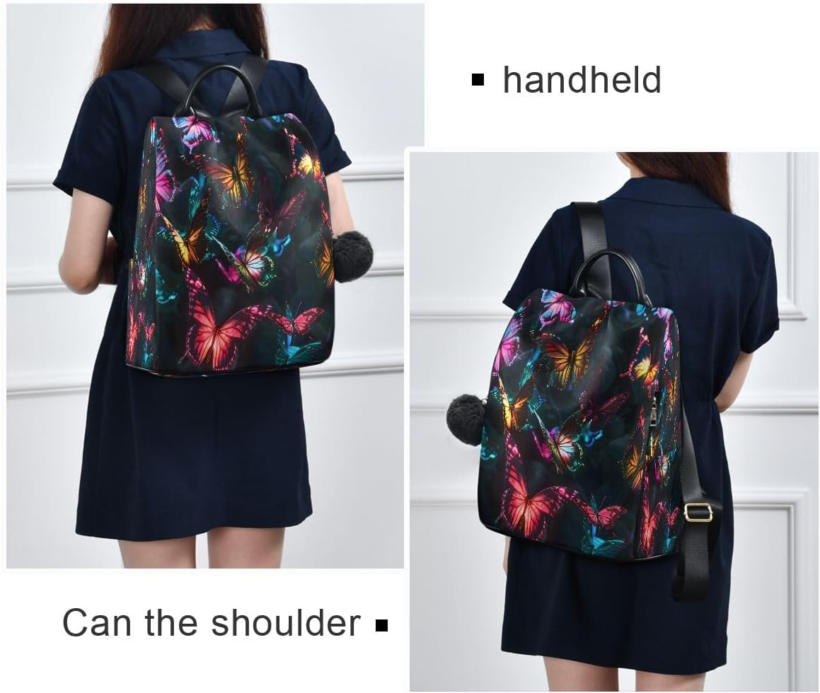 SUABO Glowing Butterflies Women Backpack Purse Anti-theft Casual Shoulder Bag Fashion Ladies Bags - Image 7