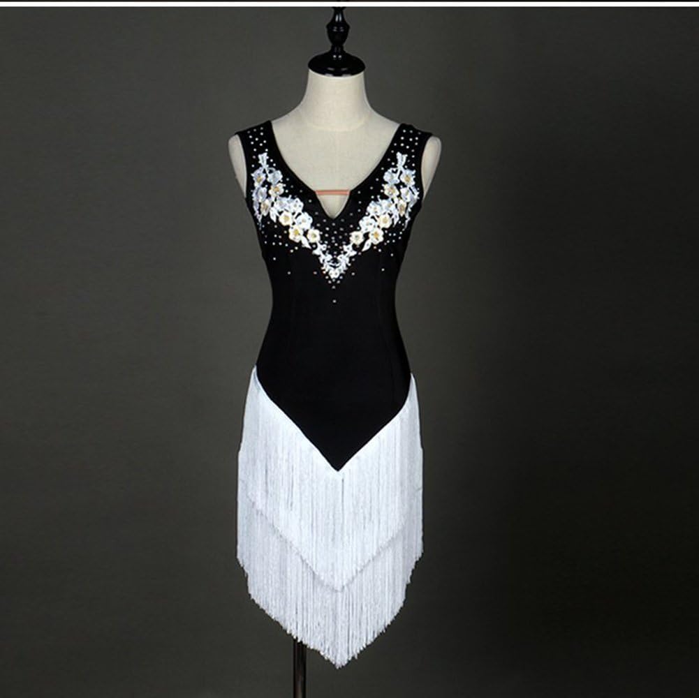 Women's Latin Dance Fringe Sleeveless Tassel Dance Costume Dress