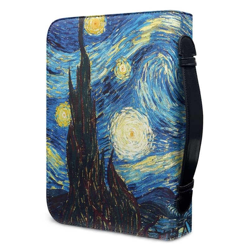 Garronmavis Starry Night Zippered Bible Case for Women Men Van Gogh Bible Carrier Impressionism Painting Bible Holder Bags - M - Image 3