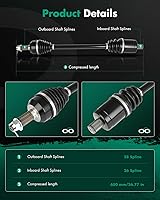 Vista 7 de SCITOO 1333081 1333947 Eje de transmisión CV Trasero Izquierdo Derecho Compatible con Polaris General 1000 2016-2020, Polaris General 4 1000