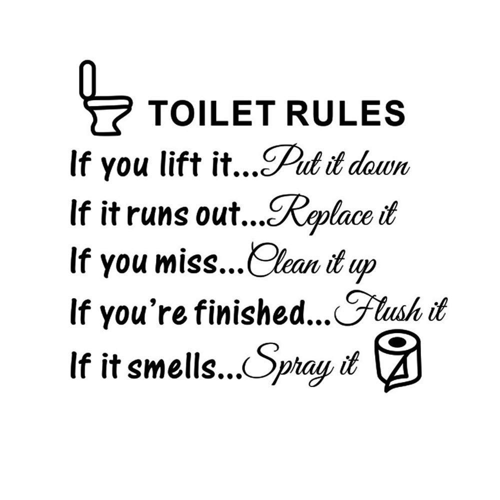 Buy Funny Toilet Rules Stickers,Culater® Letter Toilet Stickers Wall Art Decal Removable DIY