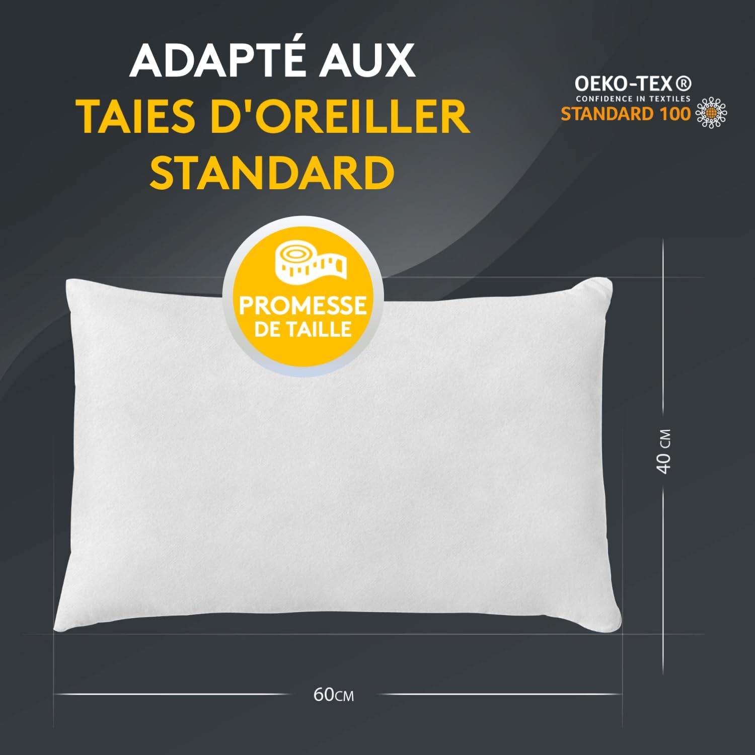 LILENO HOME Lot de 6 de garnissage d'oreiller 40x60 cm - Coussin intérieur Lavable à 40°C adapté aux allergiques - Garnissage en Polyester comme Coussin de canapé, Coussin Cocktail et Oreiller