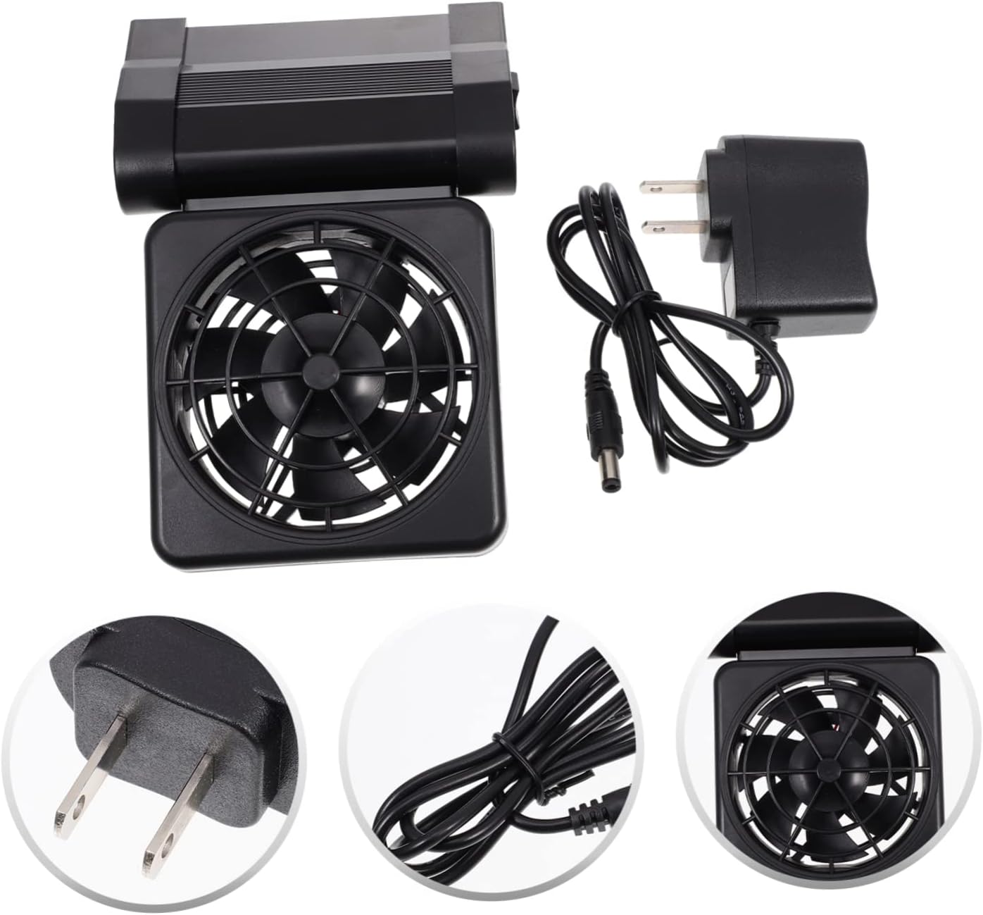POPETPOP Adjustable Noiseless Aquarium Cooler Fan for Shrimp Tank Compact Water Chiller with US Plug Efficient Cooling for Fish Tanks Durable Aquarium Accessory
