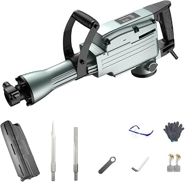 Powerful Hammer Drill, Concrete Breaker New, 1600W Vibration Drill, Concrete Crusher, Electric Hammer Drill, Maintenance, Electric Tools, Tool Box Storage Box, Gloves, Construction, Destruction