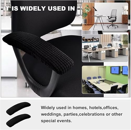 Miniatura 4 de SARAFLORA Funda para silla de oficina, elástica, resistente a las manchas, de elastano, para silla de computadora, para sillas de escritorio, brazo,