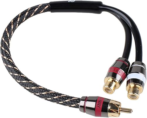 Cinch-Splitterkabel 1 Stecker auf 2 Buchsen RCA Y-Adapter (12 Zoll) für Digital 