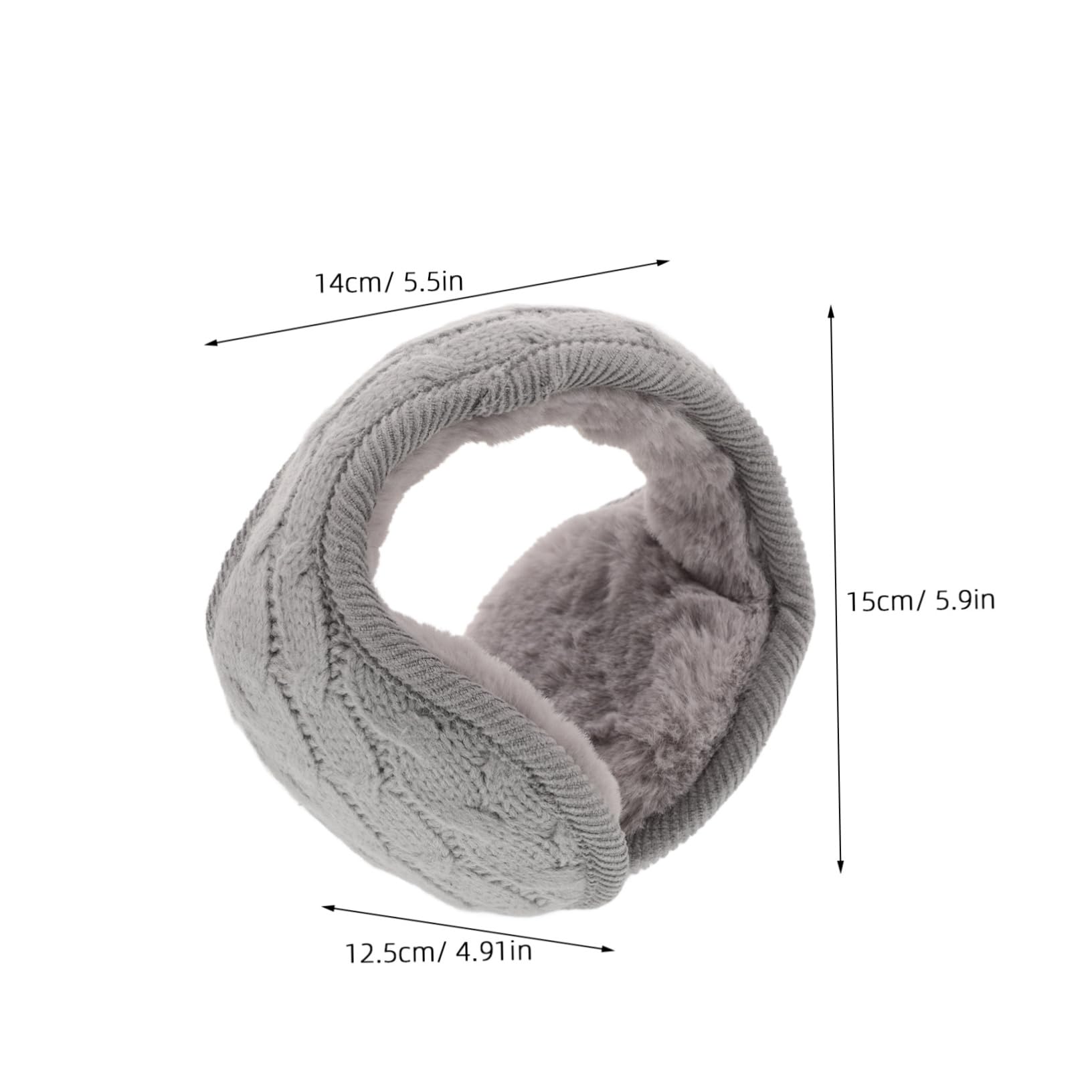 FOMIYES Warm Knit Ear Warmer for Women Men Fleece Headband Ear Wrap with Foldable Design for Outdoor Activities