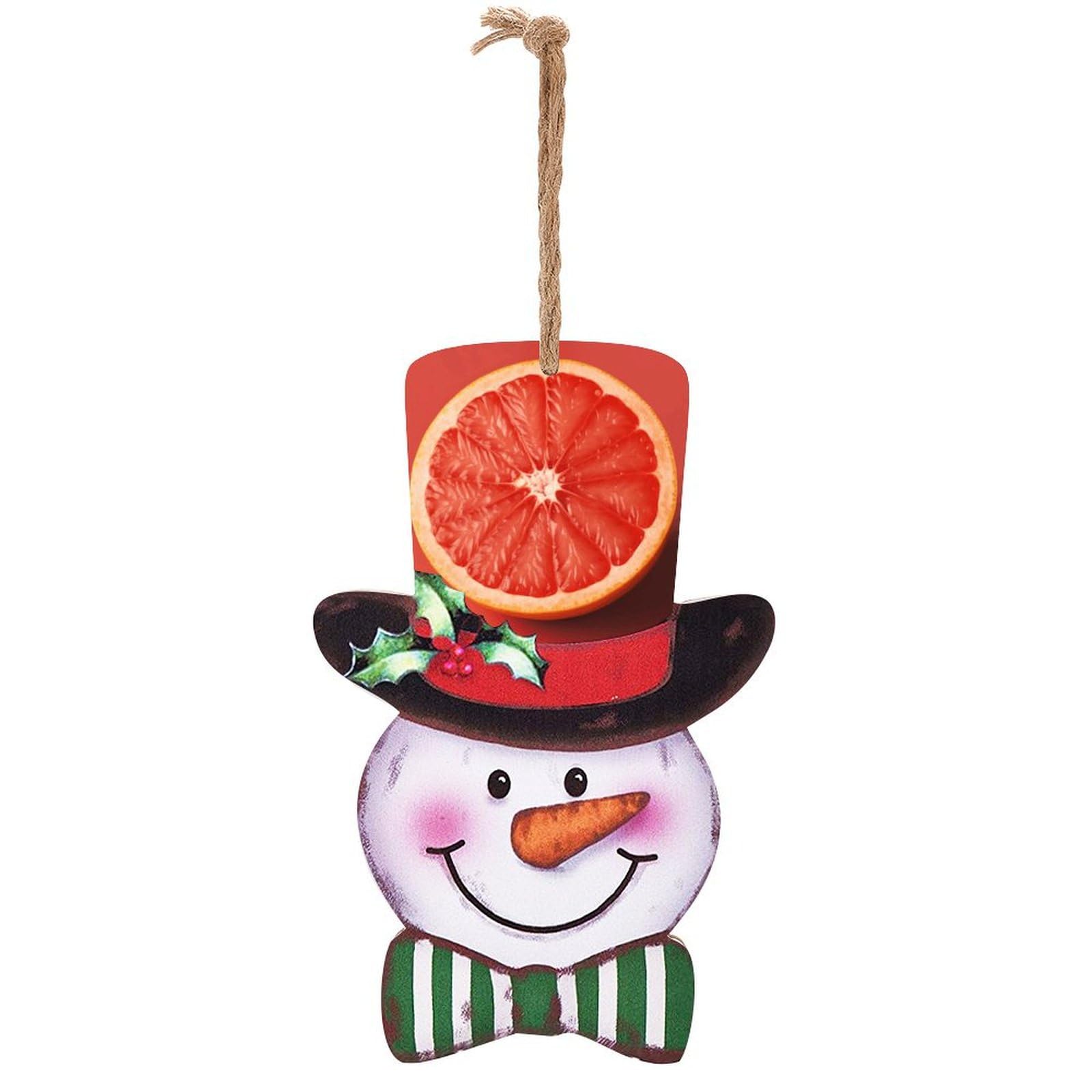 Panneau bois bonhomme de neige Noël suspendre porte entrée