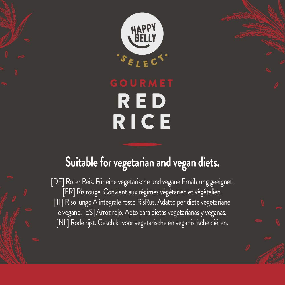 Marque Amazon - Happy Belly Select Riz rouge, 500g, lot de 6