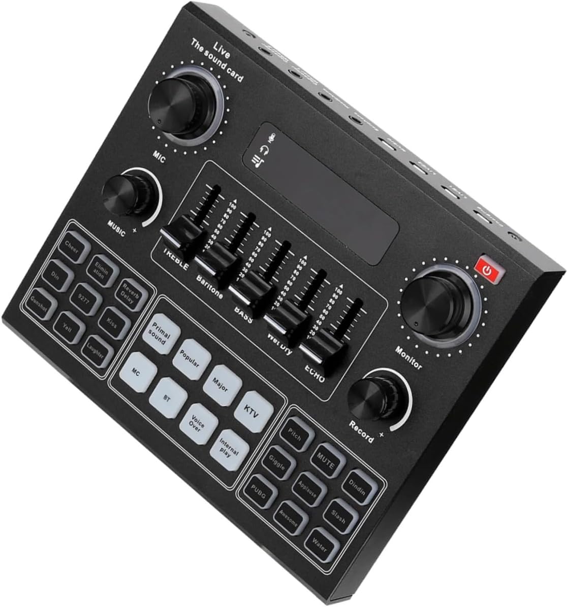 External Sound Voice Disguiser Portable Audio Mixer and Voice Changing Tool Mobile Phone Sound Card Effects and Noise Reduction for Live Streaming and Recording