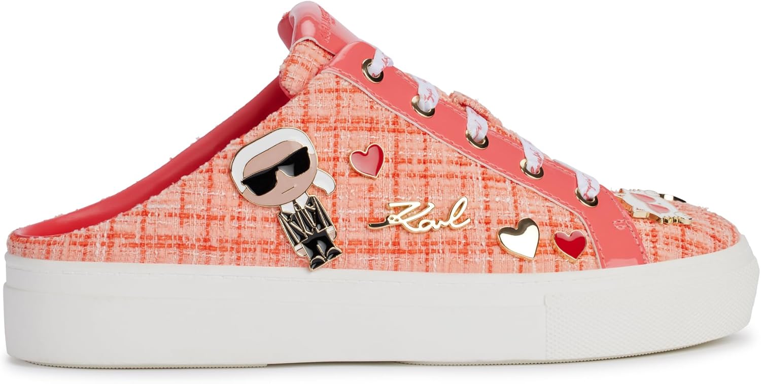 Karl Lagerfeld Women's Cambria Slip on Sneaker Mule with Pins