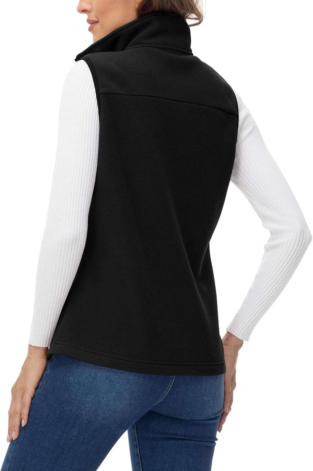 Rdruko Women's Fleece Vest Lightweight Warm Outerwear Sleeveless Jacket with 5 Pockets for Fall & Winter - Image 2