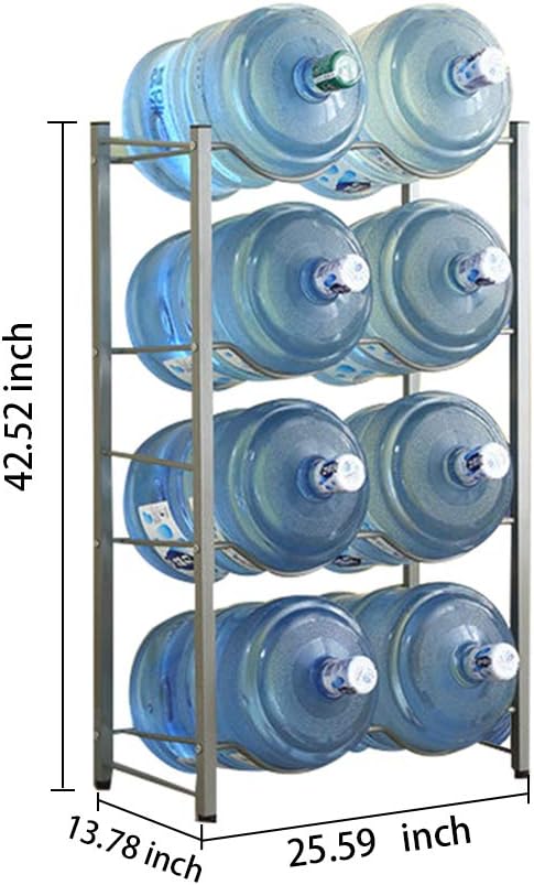 Fitlyiee 5 Gallon Water Bottle Rack Holder 4-Tier Water Jug Holder for 8 Bottles Heavy Duty Water Bottle Storage Rack for Kitchen Office Home (White) : Tools & Home Improvement