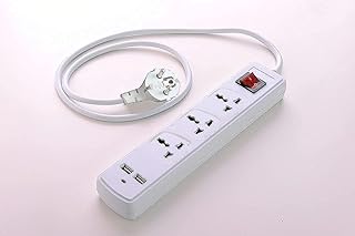 مشترك كهرباء 3 مقابس + 2 يو اس بي