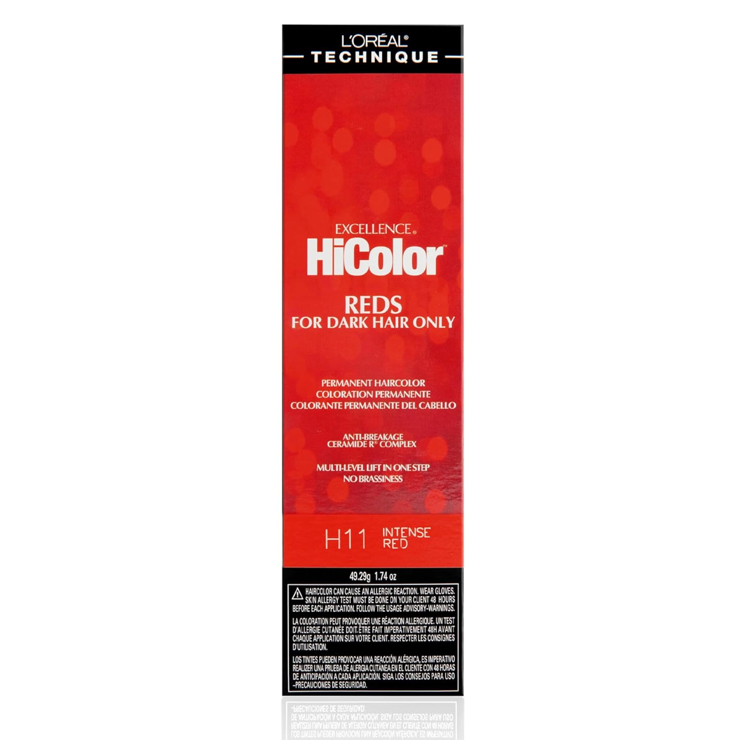 L’Oréal Technique HiColor Reds Permanent Hair Color – Lifts Dark Hair in One Step Leaving No Brassiness, Rich & Smooth Creme Formula, Intense & Long-Lasting Color L’Oréal Technique HiColor Reds Permanent Hair Color – Lifts Dark Hair in One Step Leaving No Brassiness, Rich & Smooth Creme Formula, Intense & Long-Lasting Color
