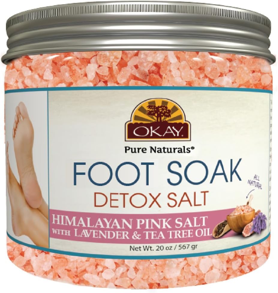 Foot Soak Detox Salt - Foot Soaking Salts for Dry Cracked Feet with Tea Tree Oil and Lavender Oil, Foot Bath, Pedicure Soak, Great for Men and Women, Athletes - 20 oz (Pack of 1)