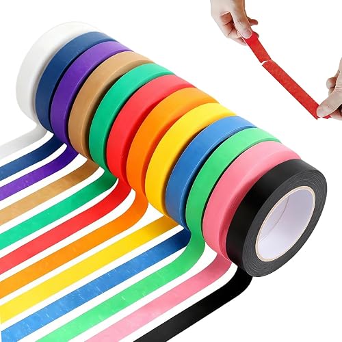 UIEXAY 12 Rollen Washi Tape, Rôle Ruban Auto-Adhésif Coloré, Scotch Decoratif, R