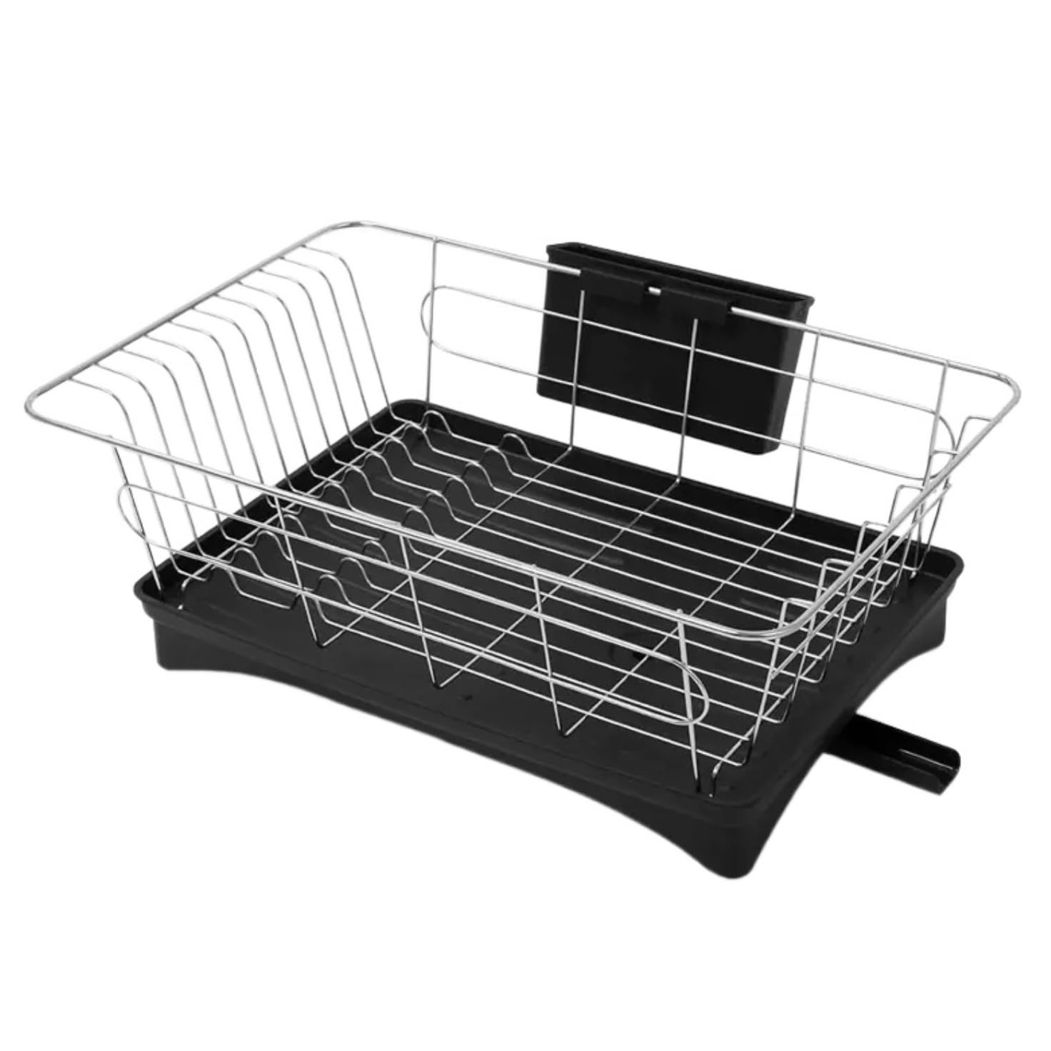 GOOPEEG Dish Drainer,Dish Rack Dish Drainer Drying Rack With Drainboard Kitchen Organizer Storage Holder Plates Tableware Easy Dish Organization(Black)