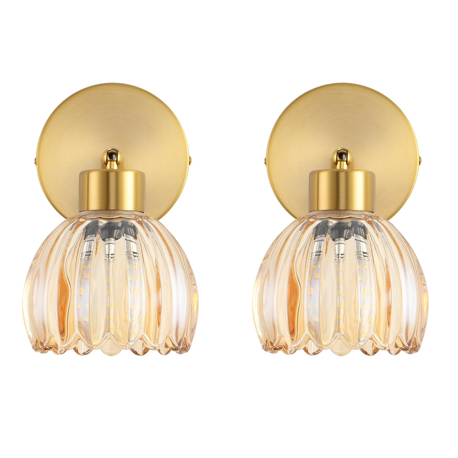 Photo 1 of KENMI Wall Sconces Vintage Fixture Light, Vanity Lights for Bathroom, Modern Wall Light Fixtures, Metal Sconces Wall Lighting with Glass Shade, Farmhouse Wall Lamp for Bedroom Living Room