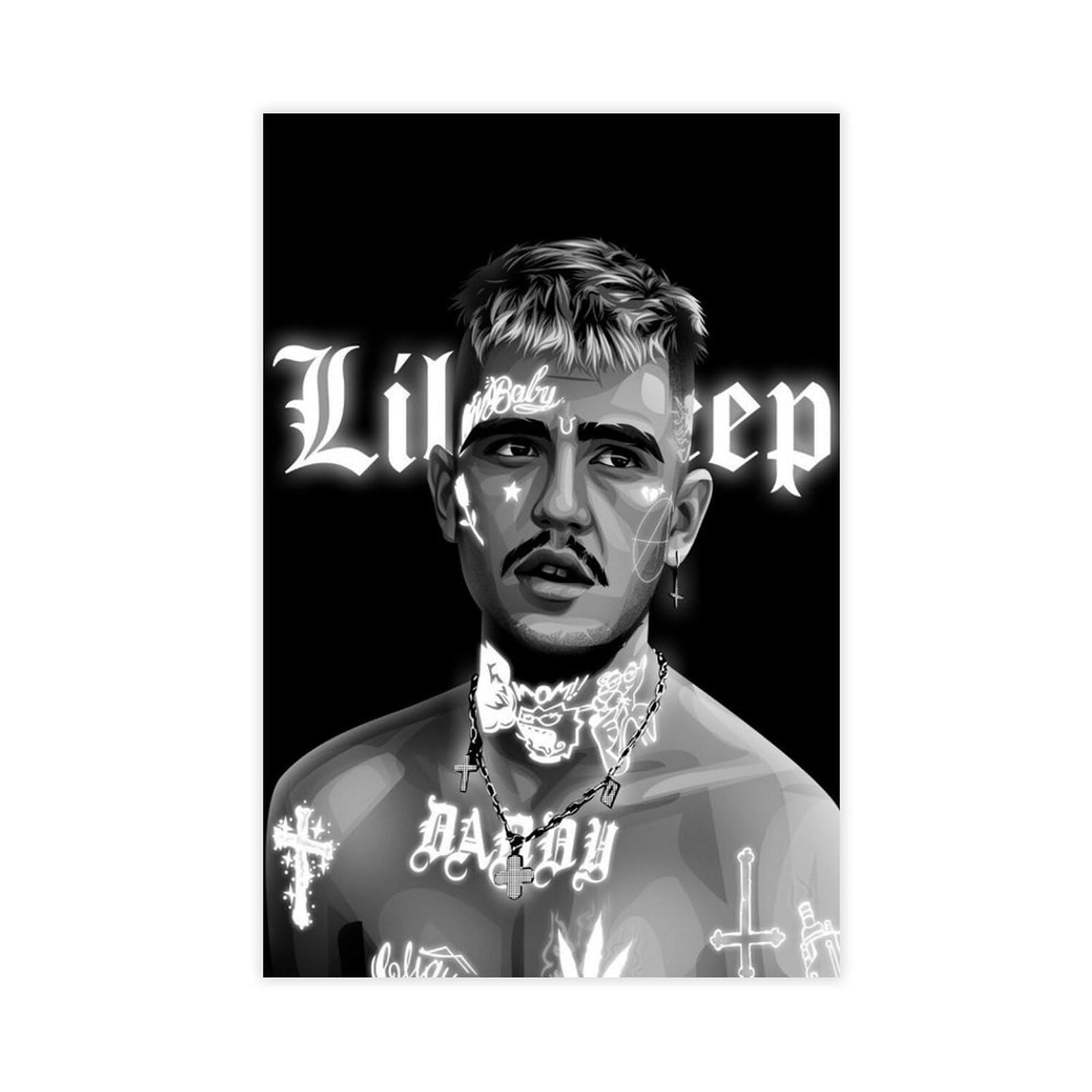 SAOGVDC Rapper Lil Peep Poster (11) Canvas Poster for Office Decor Gift