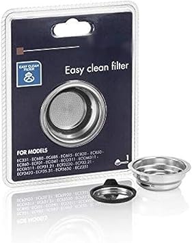 One Cup Easy Clean Filter Cream For Delonghi Coffee Machine EC331 EC680 EC685 EC695 EC820 EC850 EC860 ECF01 ECO311 ECP31 ECP3220 ECP33 ECP3420 ECP35 ECP3630 ECZ351 ECF01 5513280991 DLSC400
