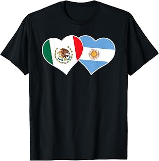 Half Mexican Half Argentinian Flag Mexico Argentina T-Shirt