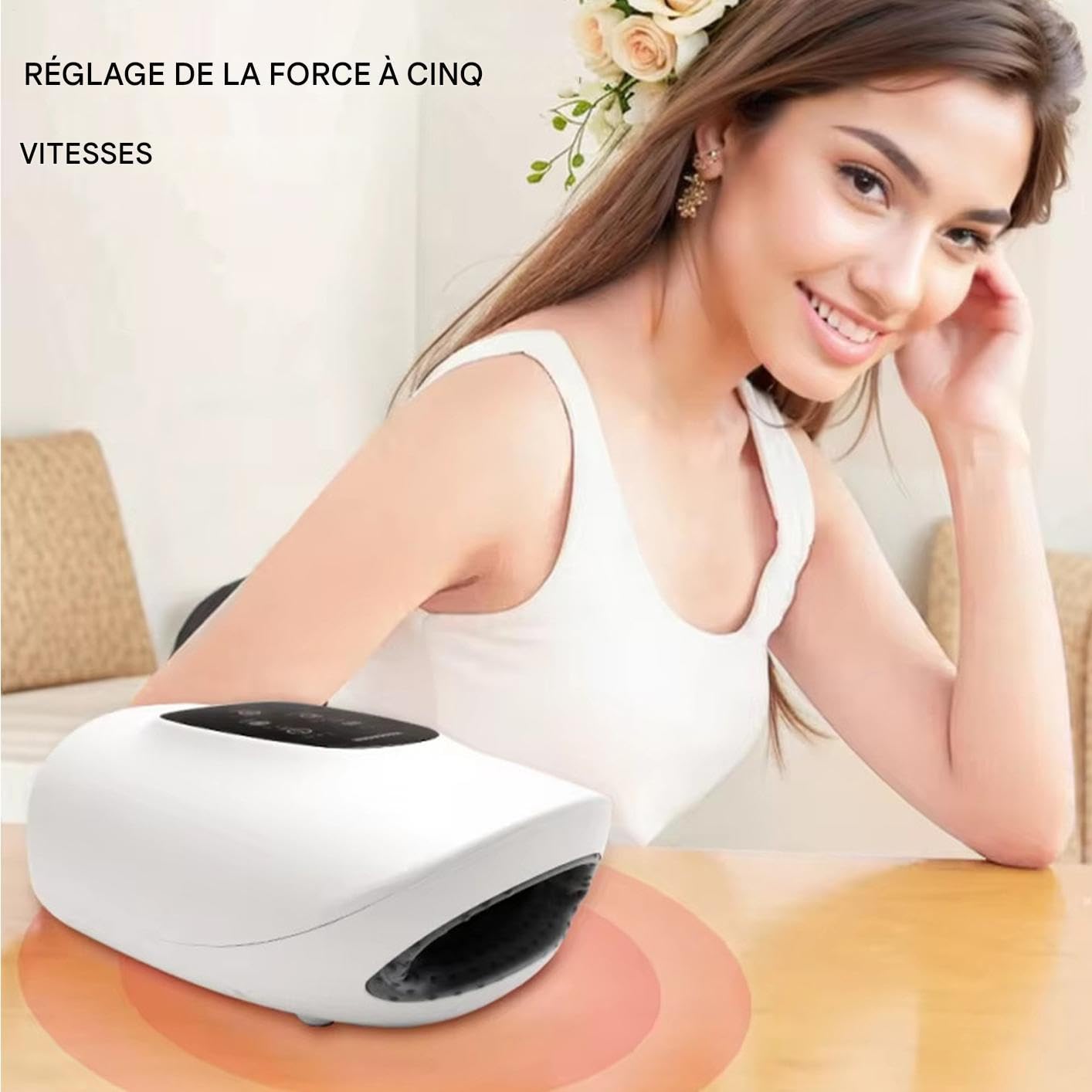 Masajeador Para Palma Y Dedos Portátil Relajante Calefactable Inalámbrico