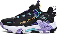 Tênis de basquete masculino com sistema de cadarço BOA, tênis de cano alto com estampa de grafite, tênis esportivo antiderrapante com amortecimento (A001, 7,5)