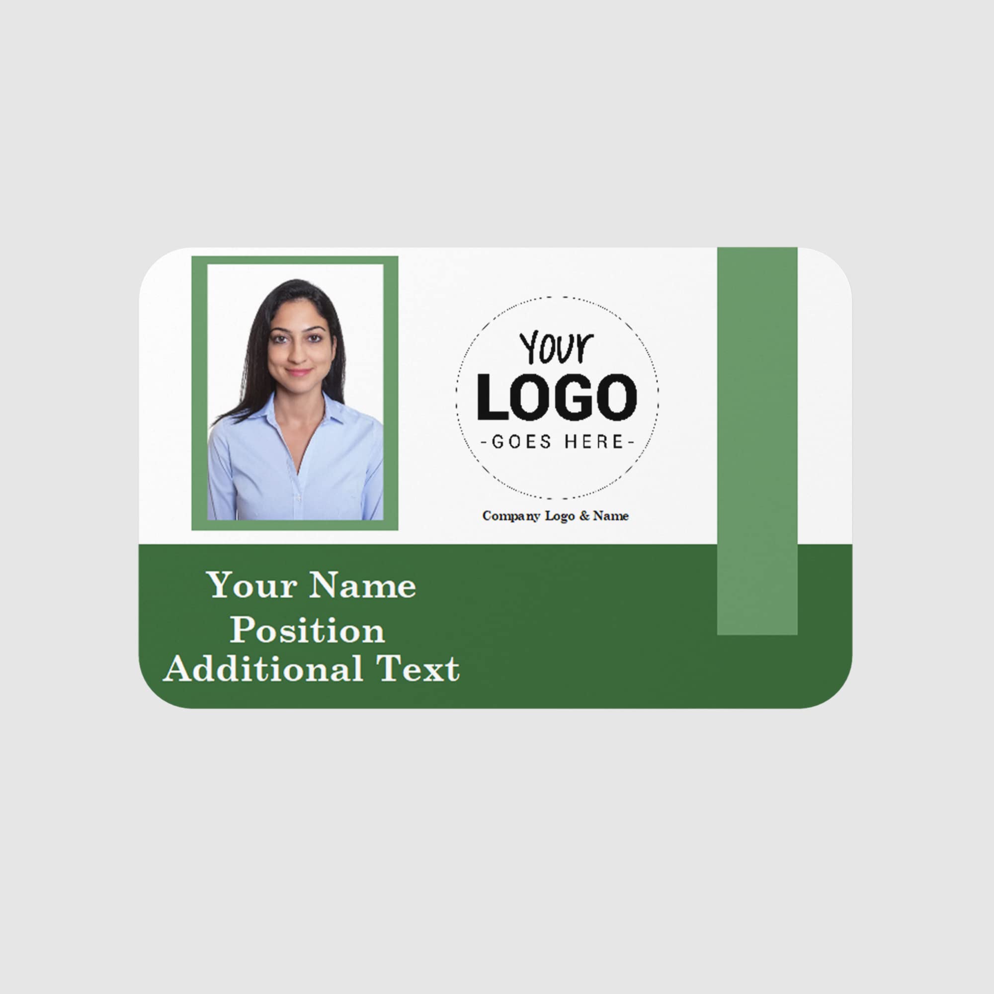 ID Card for Businesses-Detailed Personalized Identification Card Your Business Logo, Photo ID Card CR80 with Lanyard IC1 Blue,Yellow,Pink,Green