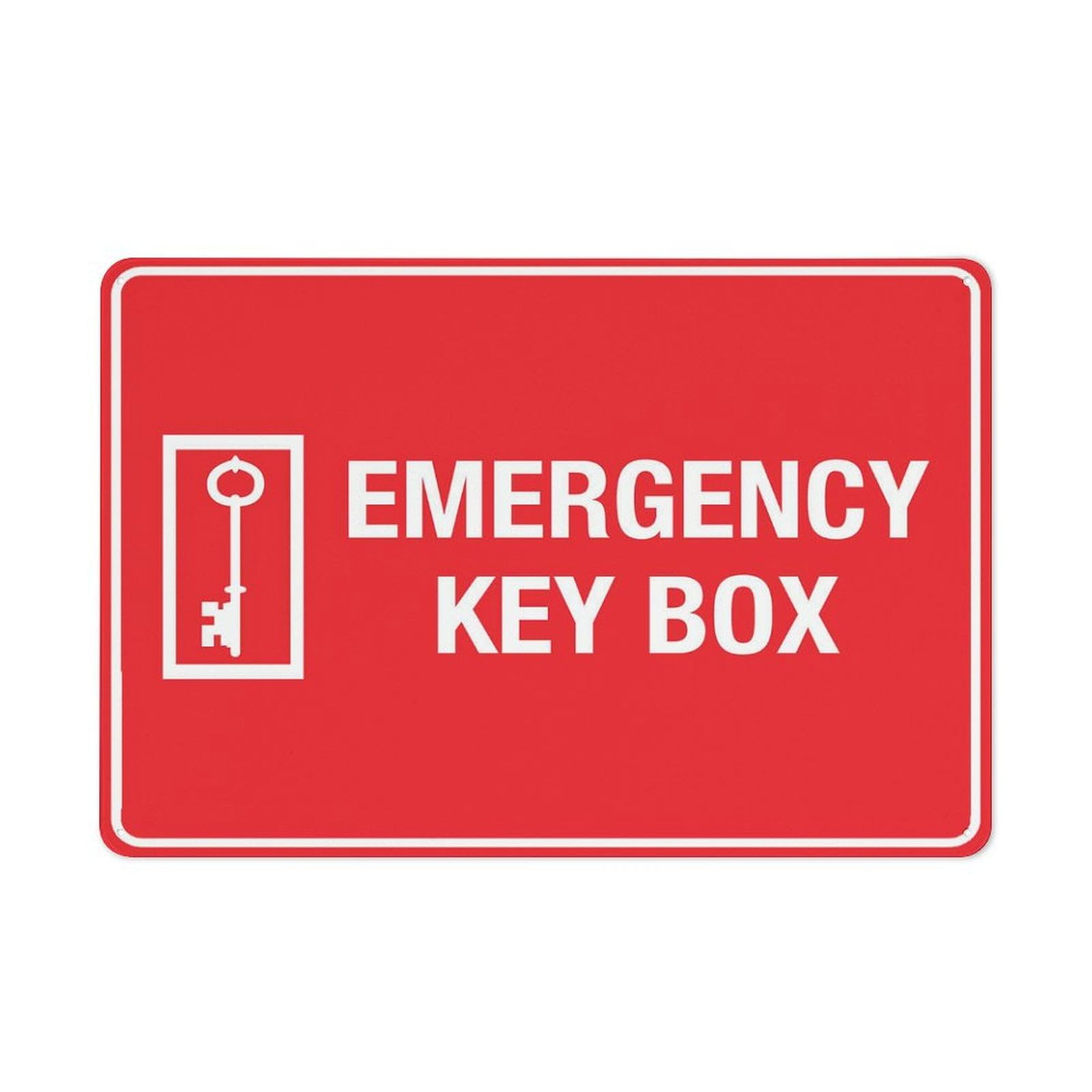 peiyeety Emergency Key Box Sign Warning Tin Sign Home Kitchen Farm Garden Garage Wall Decor 12X8Inch