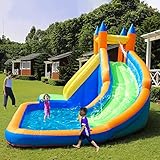 springburg mieten ★【Starke Tragfähigkeit】: Das aufblasbare Schloss für Kinder hat eine starke Tragfähigkeit, kann 5-8 Kinder gleichzeitig aufnehmen, um gleichzeitig zu spielen, und kann sogar mehr Kinder aufnehmen, sodass Kinder die Interaktion mit anderen Kindern verbessern können. gesünder und glücklicher aufwachsen.