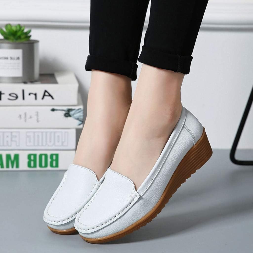 Mocassins orthopédiques pour femme en cuir respirant - Mocassins compensés orthopédiques classiques - Moccasins décontractés à enfiler - Chaussures de bureau