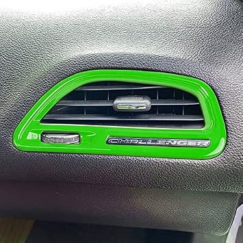 Center Console Air Condition Outlet Vent Trim Interior Accessories Fit for Dodge Challenger 2015-2021 4 PCS Green