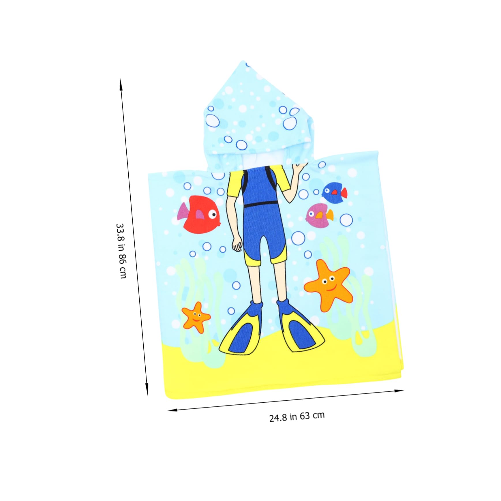 Abaodam 4pièces Serviette De Bain Garçon Fille à Capuche Microfibre avec Imprimé Ludique Peignoir De Bain Poncho De Plage pour Et Garçon Fille