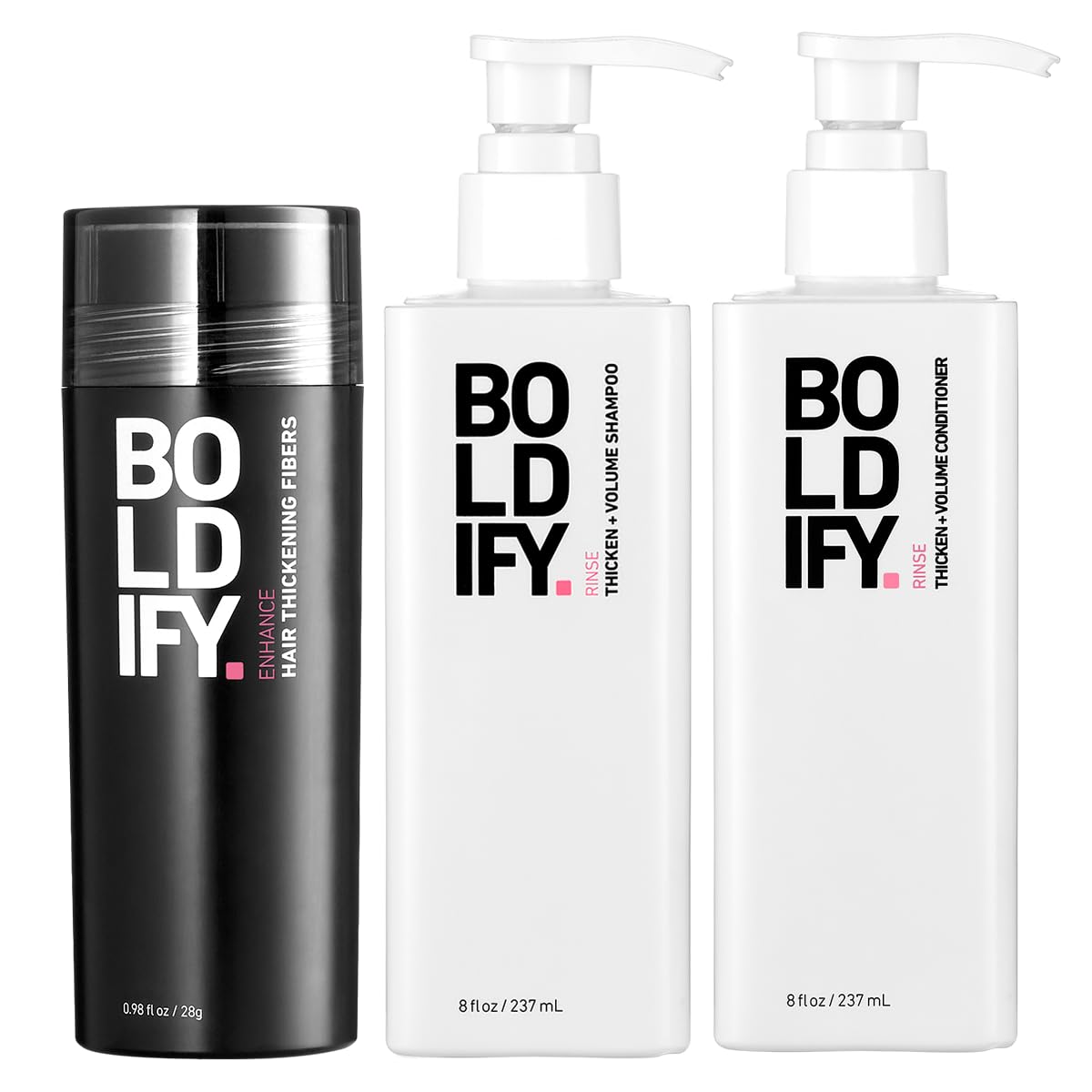 Amazon.com : Boldify Hair Fiber + Shampoo + Conditioner: Thicken