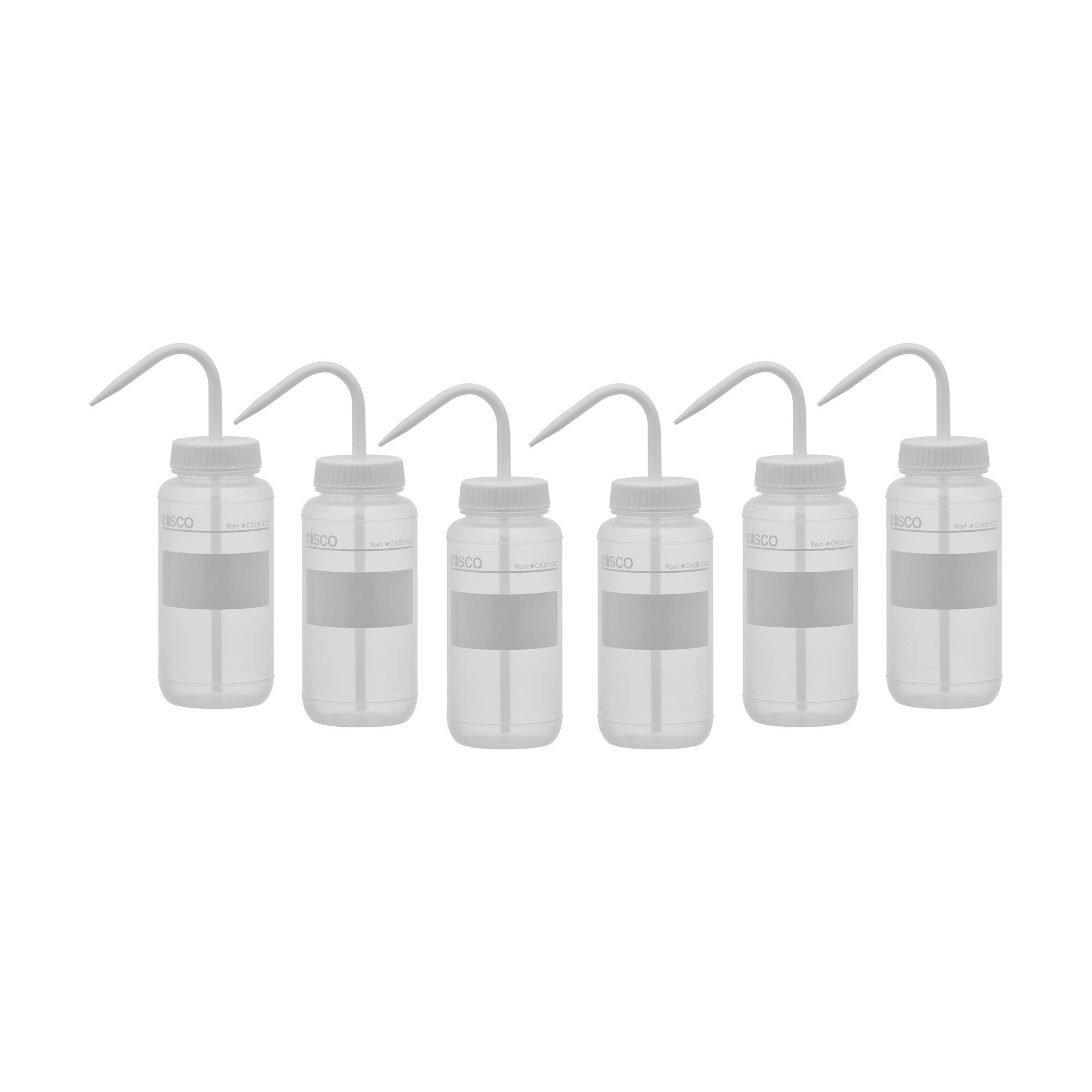 6PK Chemical Wash Bottle, No Label, 500ml - Wide Mouth, Self Venting, Low Density Polyethylene - Performance Plastics Labs
