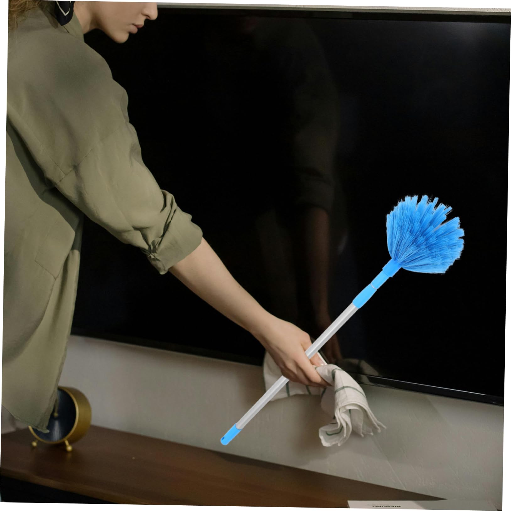 1Juego Plumero Extensible para Techo con Mango Ergonómico Atrapapolvo Ligero para y Limpieza de para Ventiladores y Lámparas