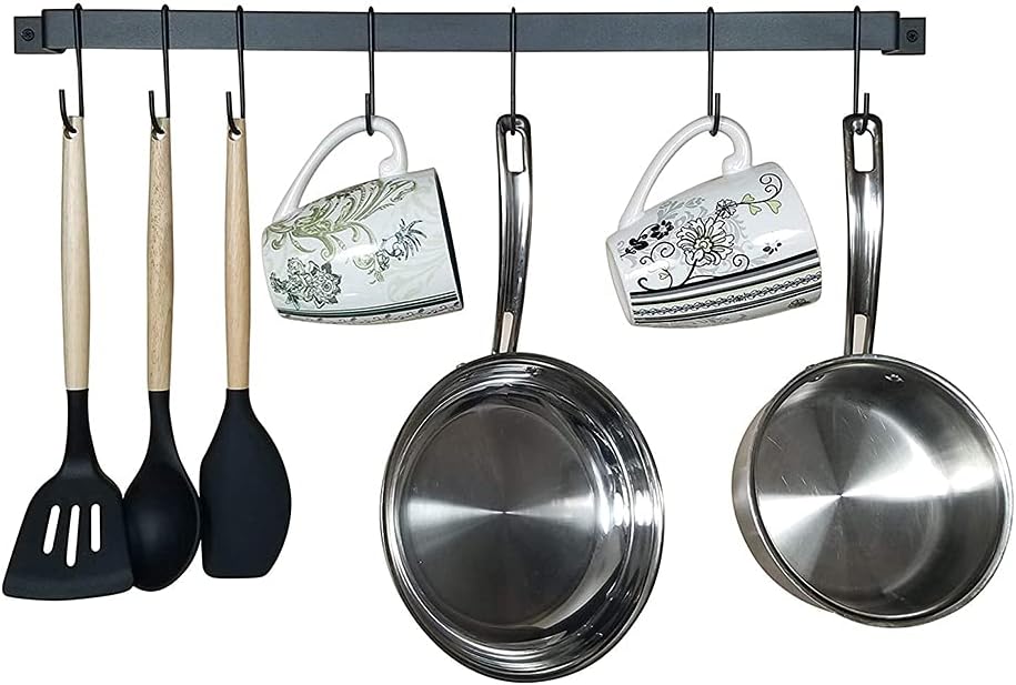 Wall Hanging Hook Storage Rack 10 Hooks Kitchen Kitchenware Towel Hook Hanger for Wall Door Self Adhesive