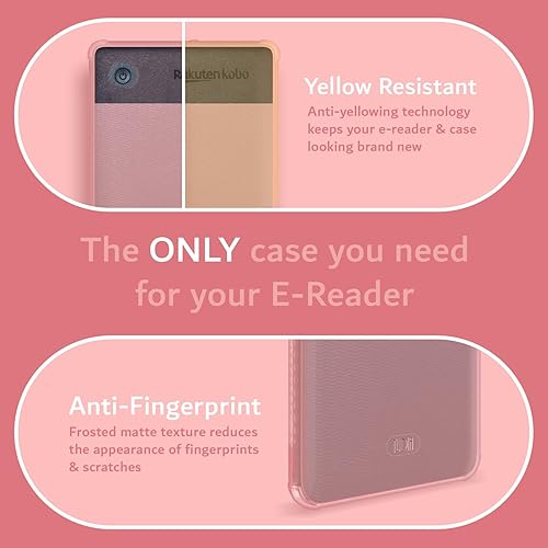 Vista 29 de TUDIA SKN - Funda diseñada para Kobo Clara 2E (6 pulgadas), esquinas reforzadas, a prueba de golpes, delgada, antiamarilleamiento, parte trasera