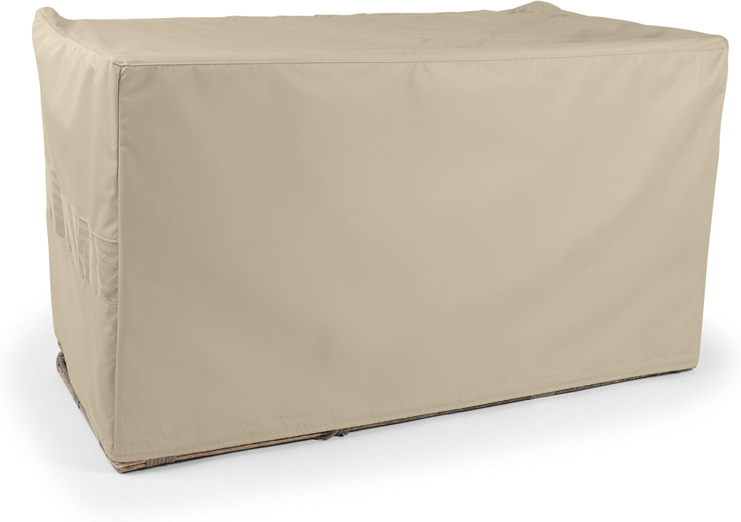 Covermates Elite Outdoor Modular Sectional Sofa Cover – All-Weather Resistant Patio Furniture Cover with Drawcord Hem, Buckle Straps & Mesh Vents, 84W x 38D x 35H, Khaki