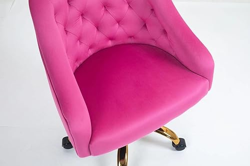 Miniatura 15 de ZOBIDO Cómoda silla de trabajo para la oficina en casa con ruedas, bonita y moderna tapizada de terciopelo con respaldo de concha, silla de