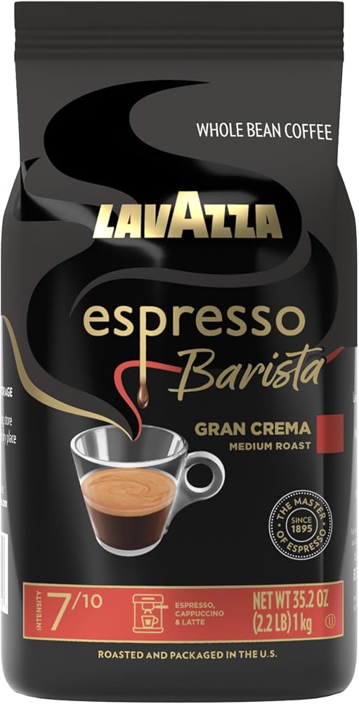 Lavazza Espresso Barista Gran Crema Whole Bean Coffee Blend, Medium Espresso Roast, Oz Bag (Packaging May Vary) - 2.2 LB, 35.2 Ounce