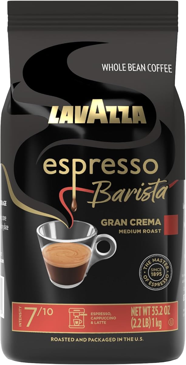 Lavazza Espresso Barista Gran Crema Whole Bean Coffee Blend, Medium Espresso Roast, Oz Bag (Packaging May Vary) - 2.2 LB, 35.2 Ounce