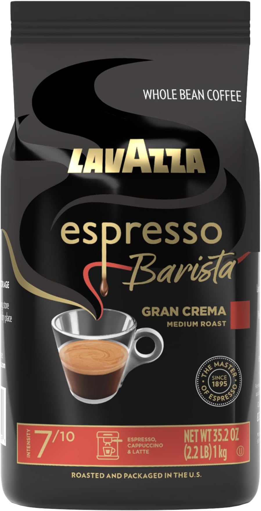 Espresso Barista Gran Crema Whole Bean Coffee Blend, Medium Espresso Roast, Oz Bag (Packaging May Vary) - 2.2 LB, 35.2 Ounce