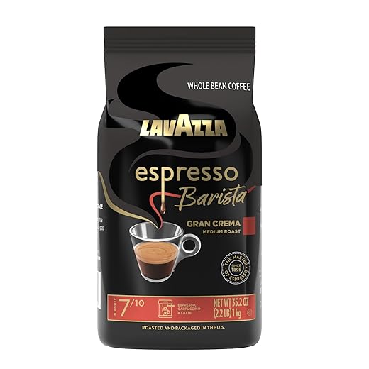 Lavazza Espresso Barista Gran Crema Whole Bean Coffee Blend, Medium Espresso Roast, Oz Bag (Packaging May Vary) - 2.2 LB, 35.2 Ounce