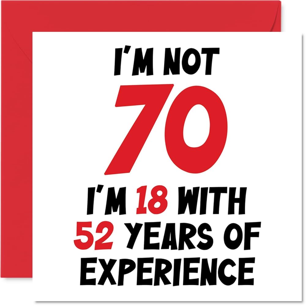 Amazon.co.jp: 70歳の誕生日カード レディース メンズ - Not 70